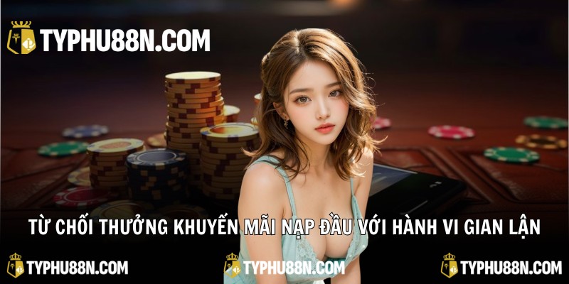 Từ chối thưởng khuyến mãi nạp đầu với hành vi gian lận
